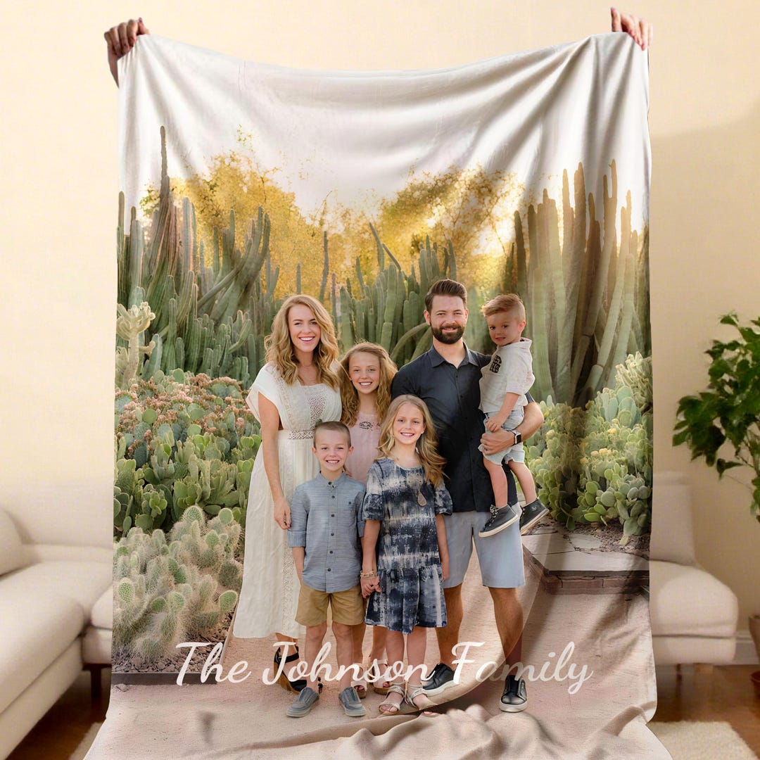 Personalized Family Photo Blanket, Custom Anniversary Gift - Etsy