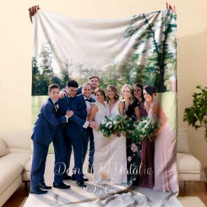 Manta con foto personalizada para boda, manta con foto personalizada, manta de aniversario de boda, regalo para parejas, regalo para esposa