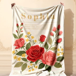Personalisierte Großmutter Decke, Benutzerdefinierte Großmutter Decke mit Namen, Nana Blumenwurf, Geburtstagsgeschenk für Oma, Weihnachtsgeschenke