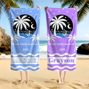 Custom Family Vacation 2025 Beach Towels,Group Trip Beach Towels,Pool Party,Family Trip Towels,Group Vacation Towels,Beach Bachelorette