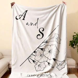 Coperta personalizzata per anniversario, coperta con nome di coppia, coperta per coppia, regalo di anniversario per coppia, regalo per coppia, regalo di fidanzamento