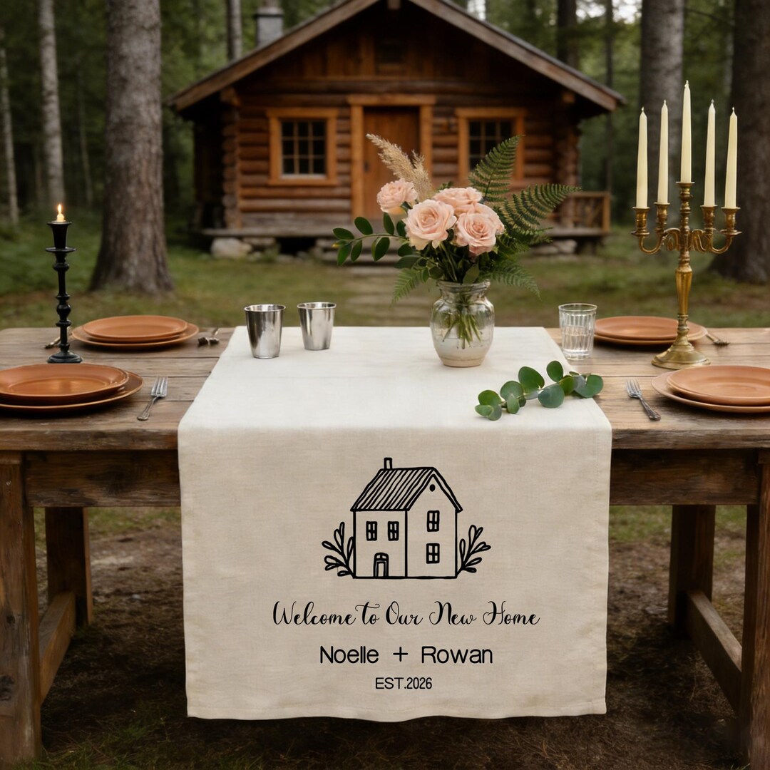 Rustic Farmhouse Welcome Home Table Runner, Sweetheart Table Decor ...