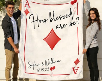 Custom Name Wedding Blanket, Personalized Throw Couples Blanket, Bridal Shower Gift for Newlyweds, Throw Blaket for Couples, Engagement Gift
