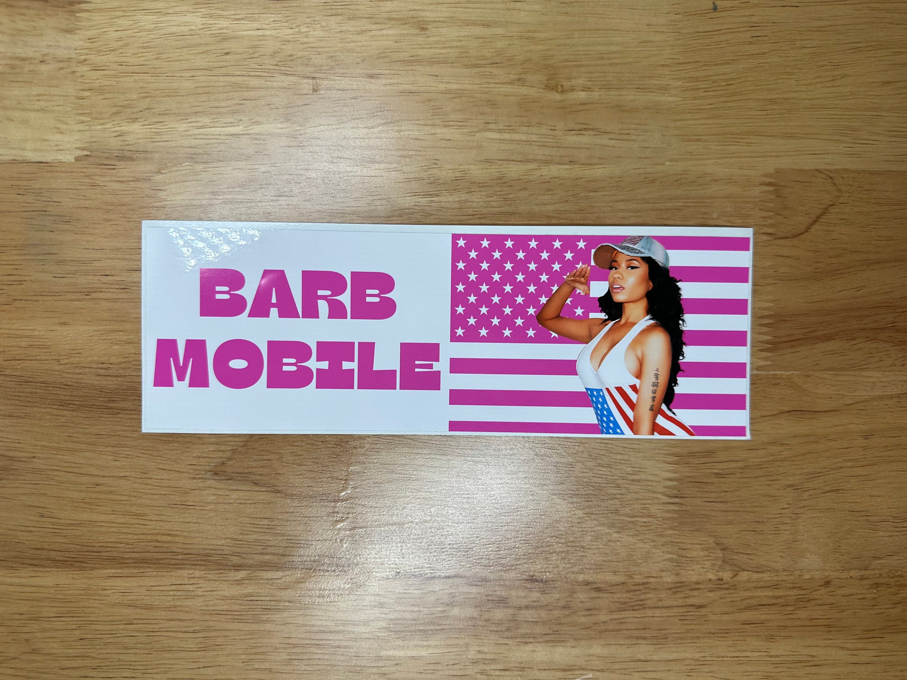 Barb Mobile Flag Bumper Sticker - Pink - Etsy