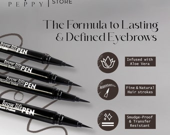 Peppy Brow Life Pen | Brow Pen Product | Long-lasting | Smudge Resistant | Cosmetics | Thin or Thick Brows | Gift For Her | Fast Shipping