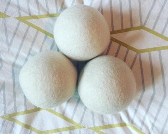 Felted Wool Dryer Balls | Natural White