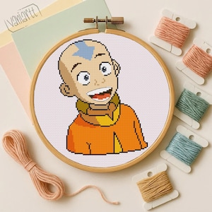 Aang | Cross Stitch Pattern | Perler beads | Anime
