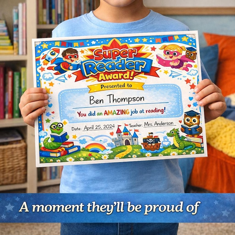 Super Reader Award Certificate for Students – Classroom Reading Reward ...