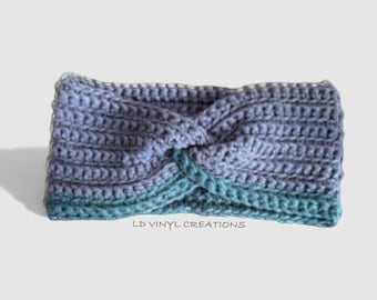 Bi-Color Crochet Headband Ear Warmer, Acrylic Headband, Crochet ear warmer, woman's headband