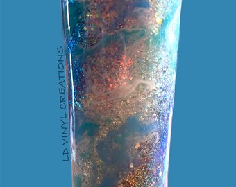 20 oz. Milky Way Stainless Steel Tumbler, Blue Milky Way Tumbler, Drinking Tumbler Hot or Cold