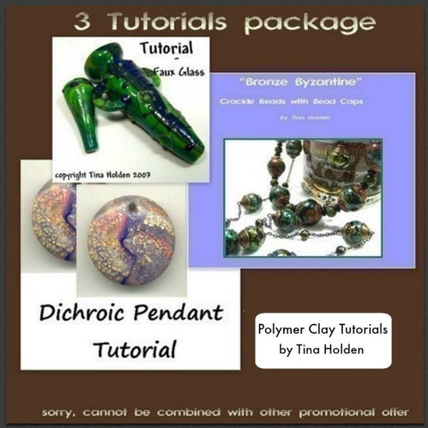 Polymer Clay Bead Tutorials: Faux Lampwork, Dichroic, Crackle (Digital PDF)