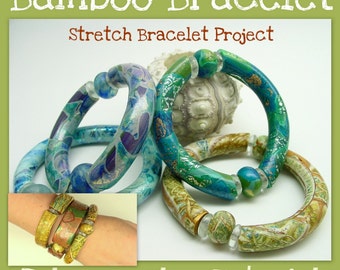 Bamboo Stretch Bracelets - Polymer Clay Tutorial - Digital PDF File - Instant Download