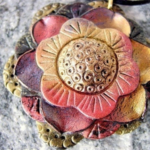 Lotus Flower Pendant Polymer Clay Tutorial Digital PDF Download image 3