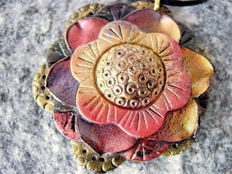 Lotus Flower Pendant Polymer Clay Tutorial Digital PDF Download image 3