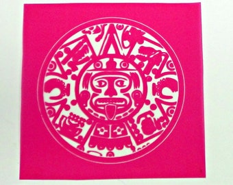 Beadcomber Silk Screen - Mayan or Aztec Sun - for polymer clay, paper, fabric, glass, earrings, pendants and DIY