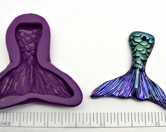 Mermaid Tail - Flexible MOLD - medium size - Artist made - for Polymer Clay, Resin, Porcelain, PMC, Paper clay, soap, and crafts