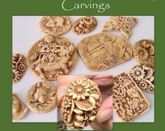 Imitative Bone and Ivory Carving - no Carving tools required - Polymer Clay Tutorial - Digital PDF file download