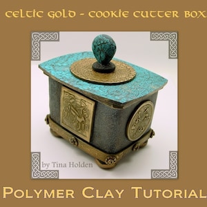 Polymer Clay Tutorial Cookie Cutter Box Celtic Gold Digital PDF Download image 1