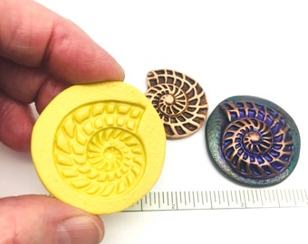 Silicone Flex Mold - 32mm Nautilus or Ammonite - for Polymer Clay, Resin, Clay, precious metal clay, Paper clay, soap, Chocolate and crafts