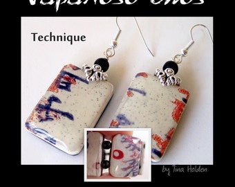 Impressões de azulejos japoneses - Tutorial de argila de polímero - Arquivo PDF digital - Download instantâneo