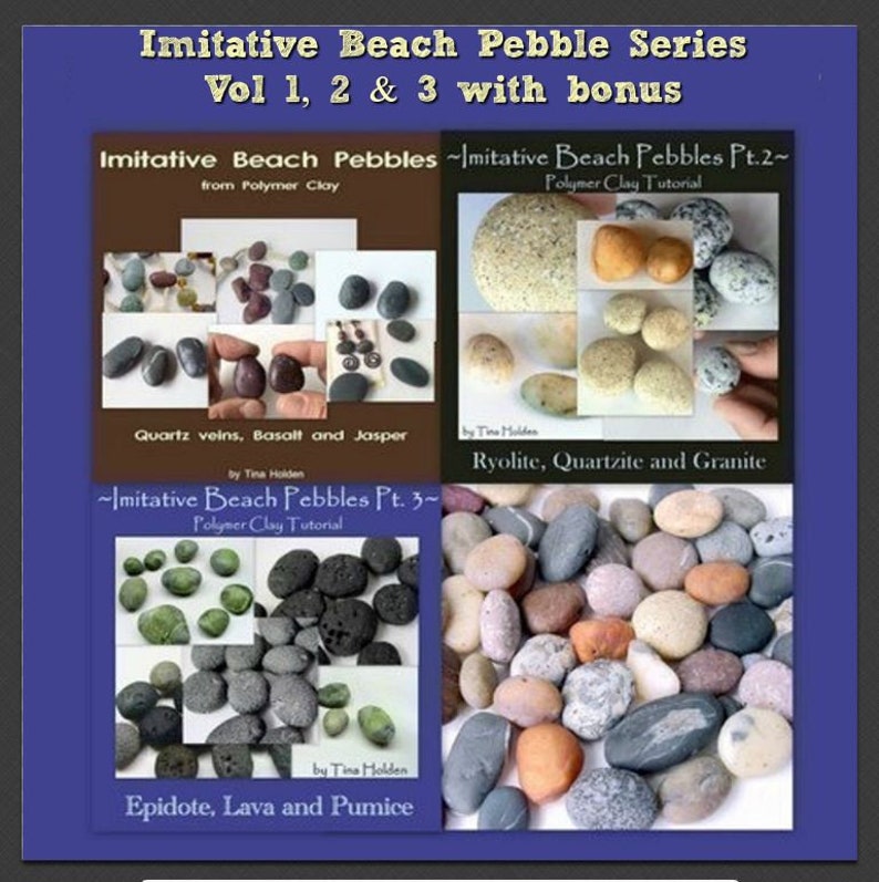 Imitative Beach Pebble Series plus bonus Polymer Clay Tutorials Digital PDF File Downloads image 1