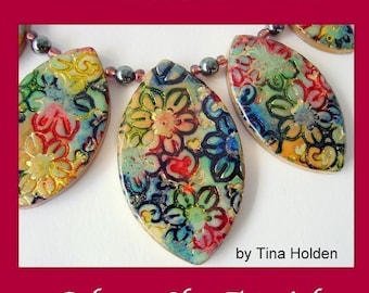 Batik and Shimmer Technique and Jewelry - Polymer Clay Tutorial - Digital PDF Download