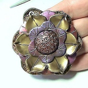 Lotus Flower Pendant Polymer Clay Tutorial Digital PDF Download image 4