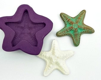 36 mm Starfish - Silicone Flexible Mold - for Polymer Clay, Resin, Porcelain, PMC, Paper clay, soap, chocolate, baking and crafts