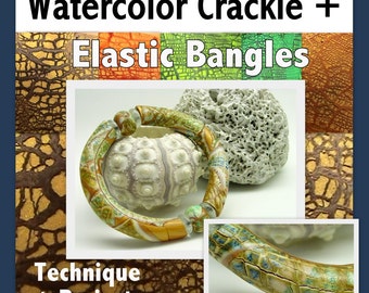 Tutorial de Argila Polímera - Pulseiras de Bambu com Aquarela Craquelada - Arquivo PDF Digital - Download Instantâneo