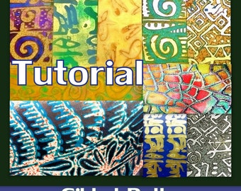 Polymer Clay Tutorial - Gilded Paths Techniques Gilding Polymer clay stamping resists mica and more - Instant PDF Download