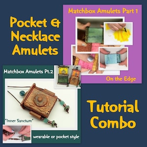 Matchbox Amulets Combo Tutorial  1, 2 plus - create boxes - Polymer Clay multi media Tutorial - Digital PDF Download