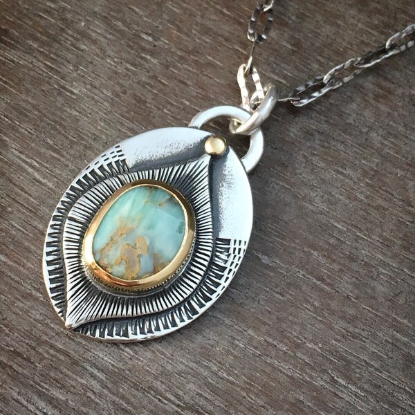 7 dwarfs turquoise necklace - turquoise and gold necklace - 22k gold and turquoise necklace