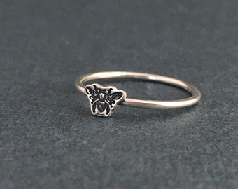 Handgemachte Sterling Silber Biene Ring: Stapeln Akzent Ring