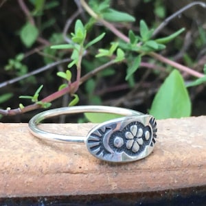 stacking rings sterling silver rings tribal rings flower ring custom made ring unique ring boho ring bohemian ring image 3