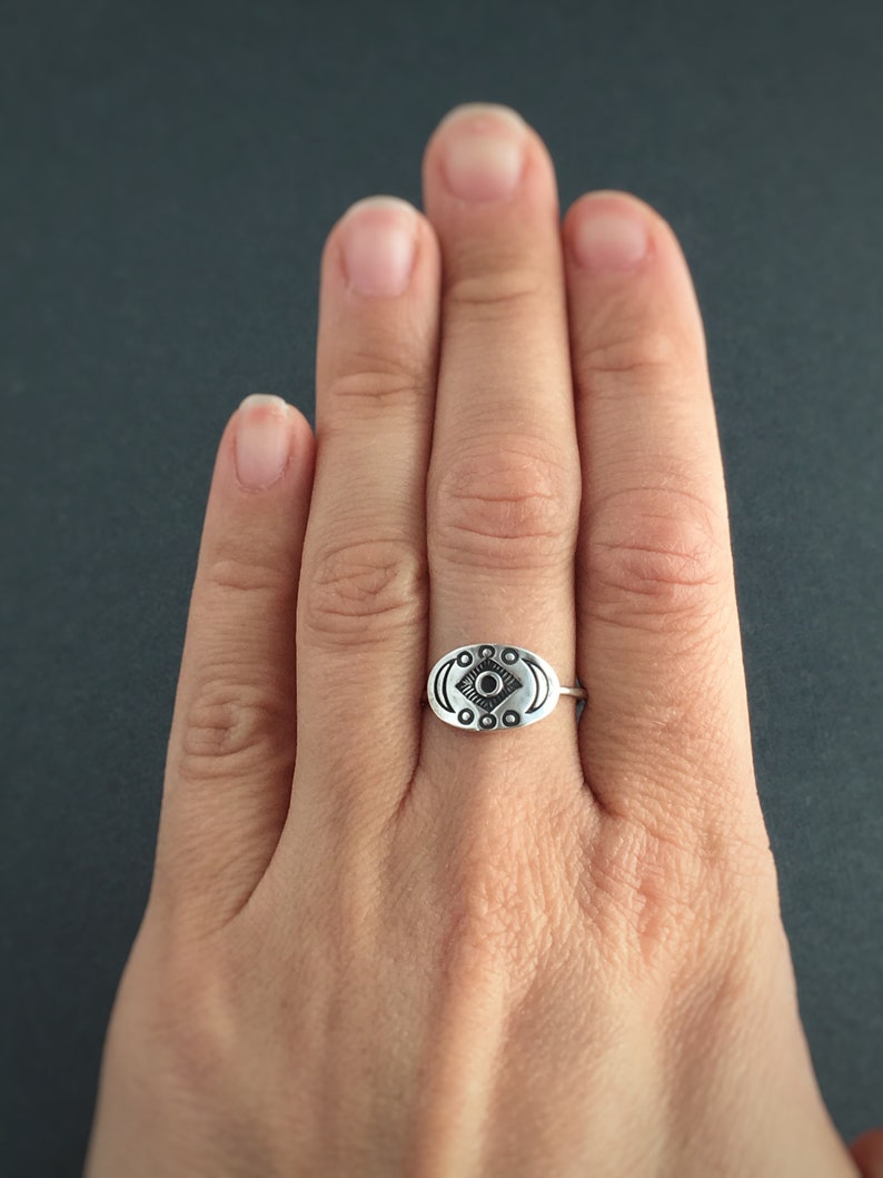 Moon ring sterling silver ring tribal ring moon ring custom made ring unique ring boho ring delicate sterling silver ring