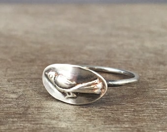 Bird ring sterling silver ring delicate ring made to order ring unique ring