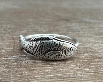 Sterling Silver Fish Ring