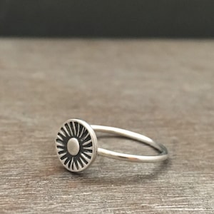 Sterling Silver Eye Stacking Ring: Handcrafted Tribal Eye Design
