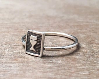 Chalice ring - stacking rings - made to order - sterling silver rings - tribal ring - unique ring - boho ring