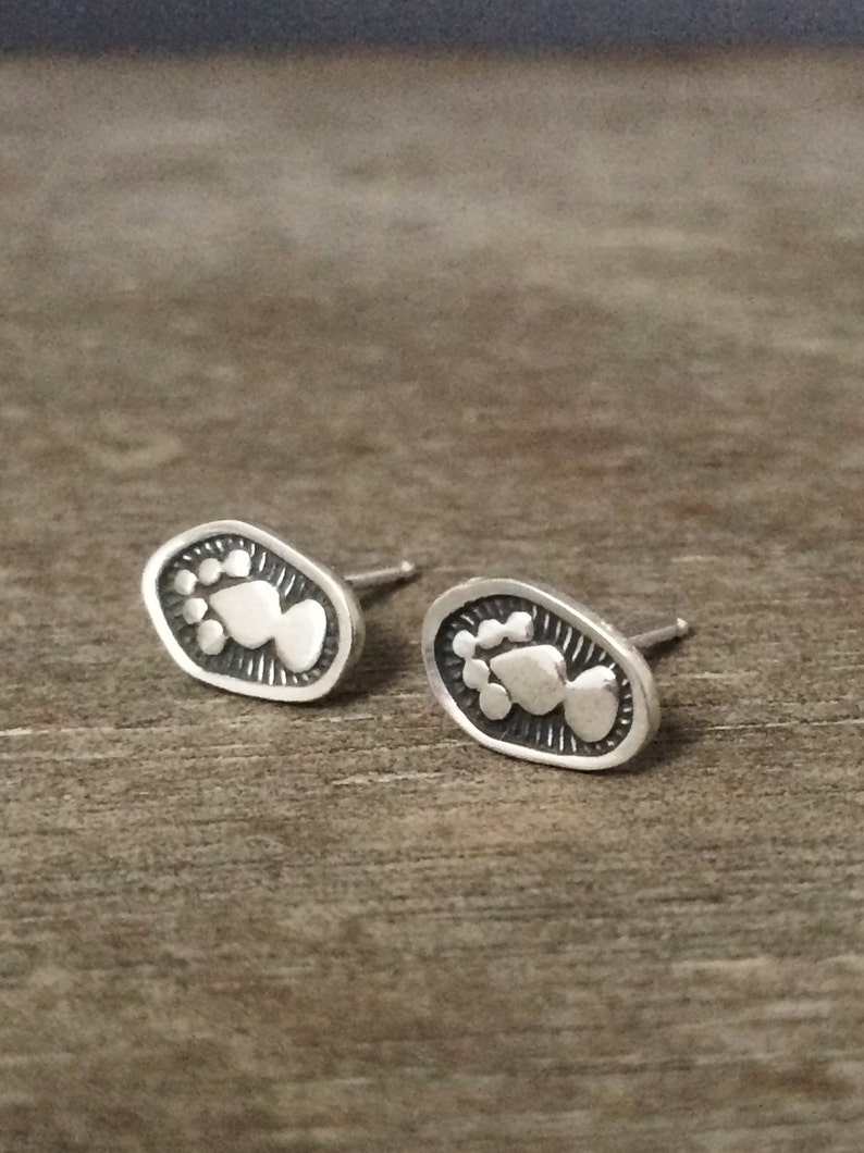 Sterling silver studs stud earrings unique earrings tribal earrings heart earrings sacred heart image 1