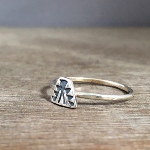 Pyramid stacking ring - sterling silver rings - tribal rings - pyramid ring - mountain ring - unique ring - boho ring - bohemian ring