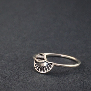 Handmade Sterling Silver Stacking Ring: Tribal Wing Design