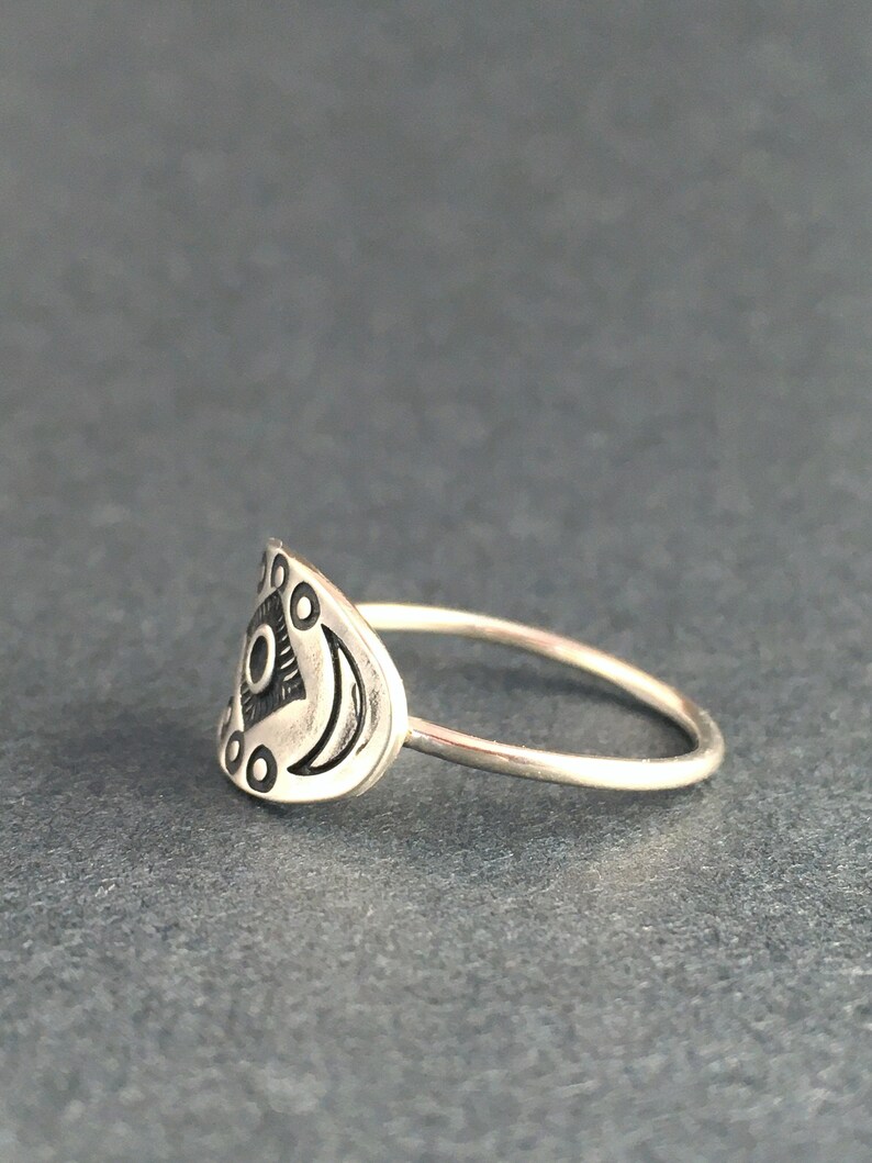 Moon ring sterling silver ring tribal ring moon ring custom made ring unique ring boho ring delicate sterling silver ring