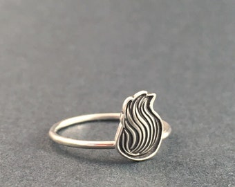 Flame sterling silver ring tribal ring fire ring custom made ring unique ring boho ring delicate sterling silver ring