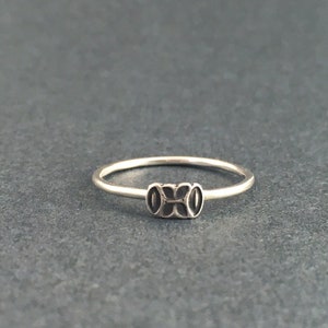 Blumen Stapelring - Sterling Silber Ringe - Tribal Ringe Unikat Ringe Boho Ringe - Zwillingsring - Doppel Blumen Ring zarter Ring