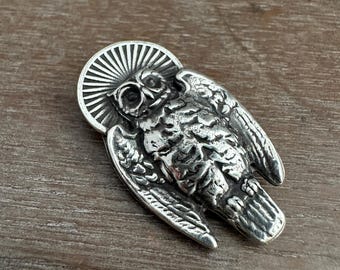 sterling silver owl pendant/brooch