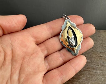 Sterling Silver Corn Charm, Brass Accent (Charm Only)