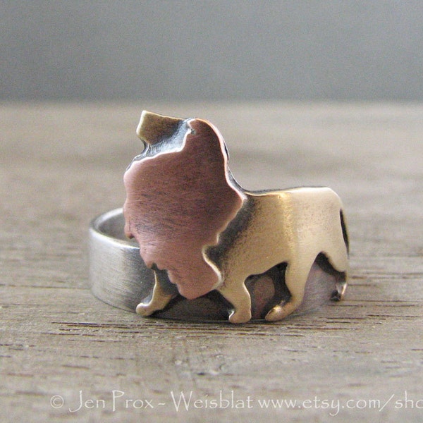 Lion ring - cat ring - animal ring - inspirational jewelry - totem jewelry - animal jewelry - made to order ring - Christian ring - leo