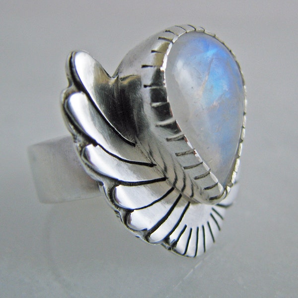 Reserved*  please do not purchased unless this is reserved for you Rainbow moonstone ring - statement cocktail ring