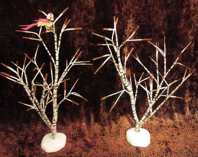 2pc SET 11 1/2 X 8 BIRCH TREES Miniatures for Etsy